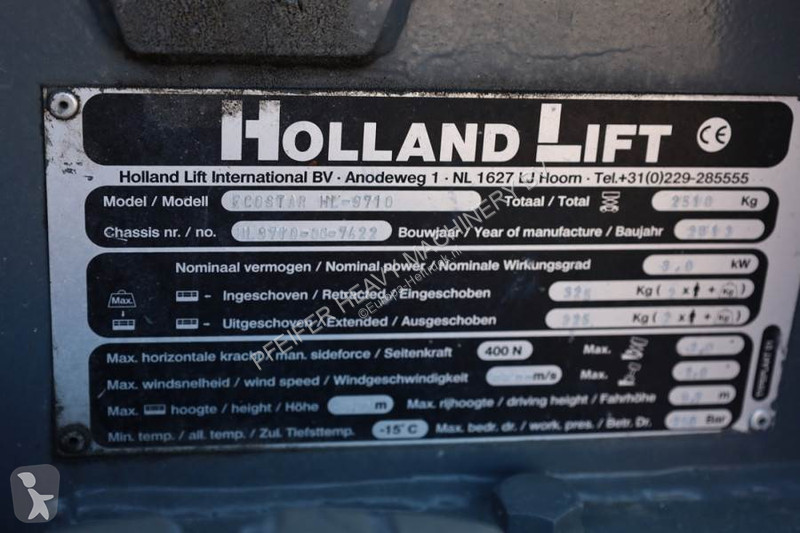 Piattaforma aerea Hollandlift Ecostar HL-9710...