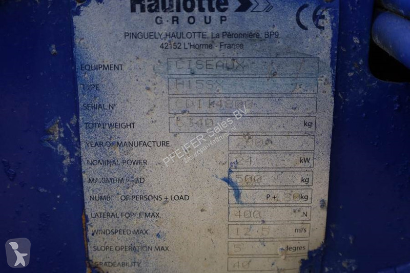 Hoogwerker Haulotte H15SX Diesel, 4x4 Drive 15...