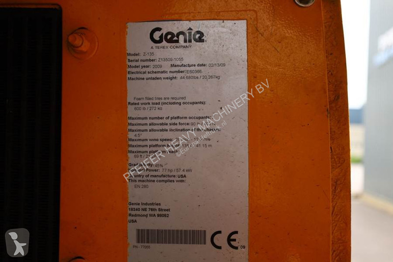 Nacelle Genie Z135/70 Diesel, 4x4x4 Drive, 43m...