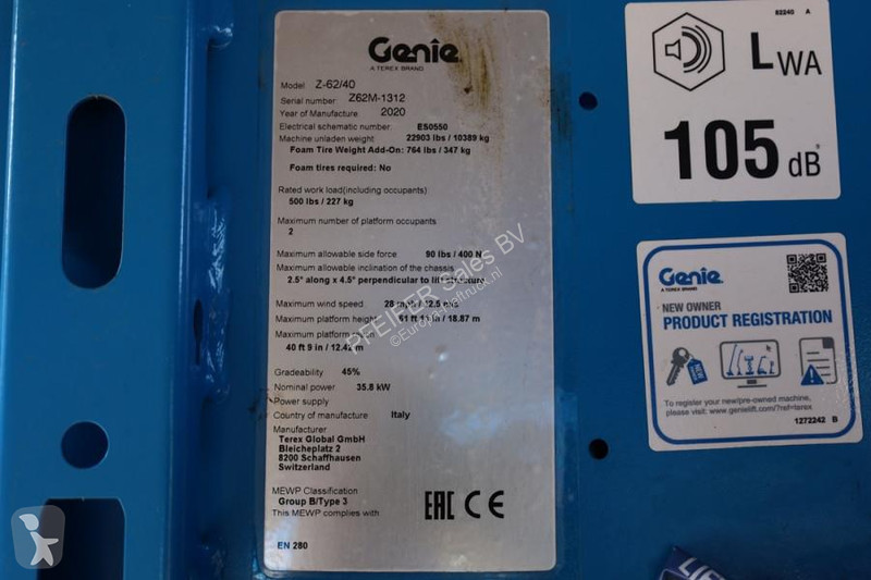 Vysokozdvižná plošina Genie Z62/40 Diesel, 4x4...
