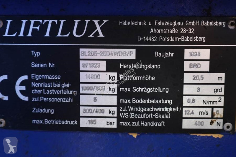 Piattaforma aerea Liftlux SL205-25D4WDS/P...