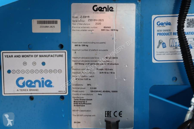 Piattaforma aerea Genie Z33/18 Electric, 12m...