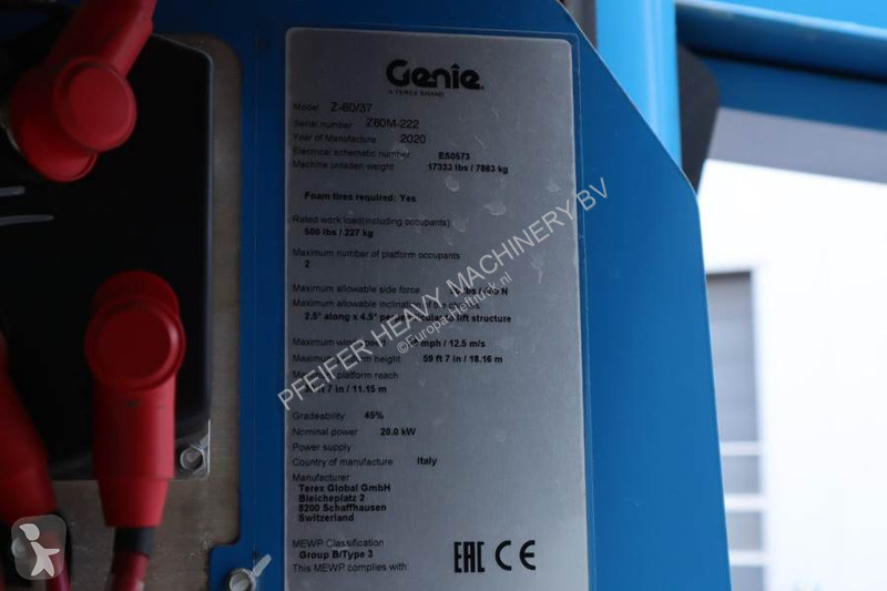Hoogwerker Genie Z60/37FE Guarantee! Hybrid,...