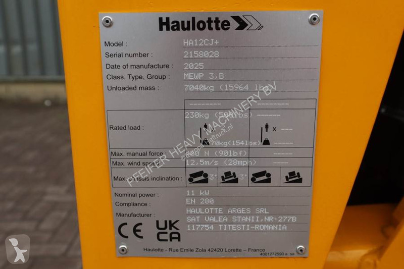 Lift Haulotte HA12CJ+ Guarantee! Electric, 12 m...
