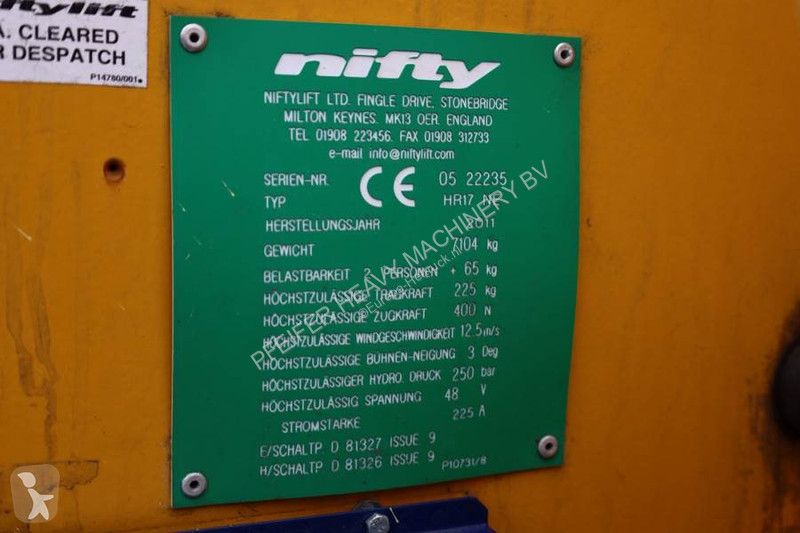 Hoogwerker Niftylift HR17NE Electric, 17m...
