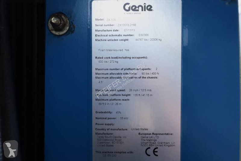 Nacelle Genie ZX135/70 Diesel, 4x4x4 Drive, 43m...
