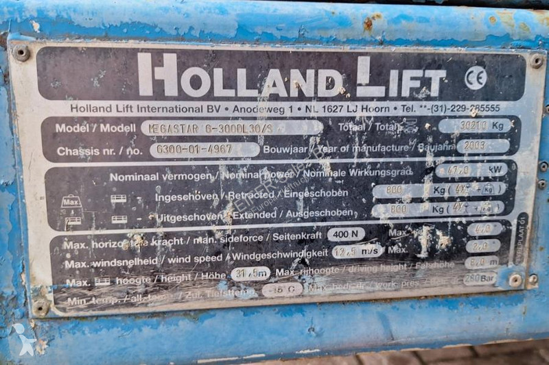 منصة تلسكوبية Hollandlift Megastar G-300DL30/S...