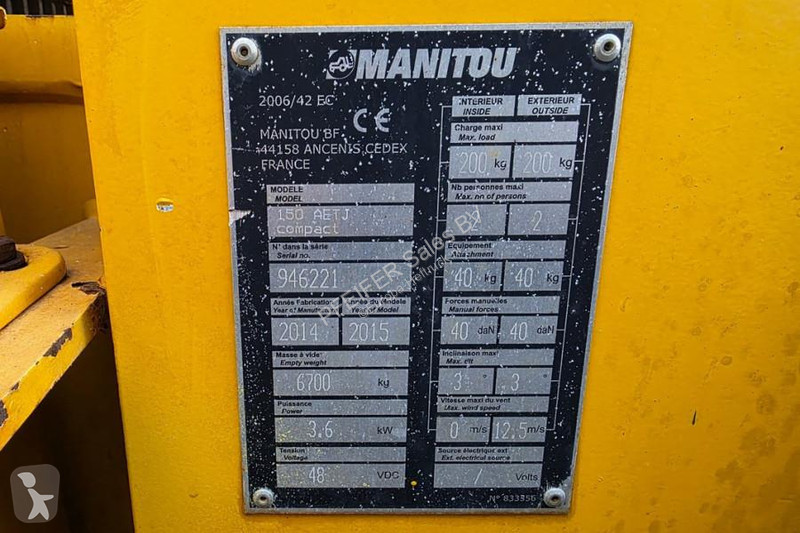 Hoogwerker Manitou 150AETJ Compact As-Is,...