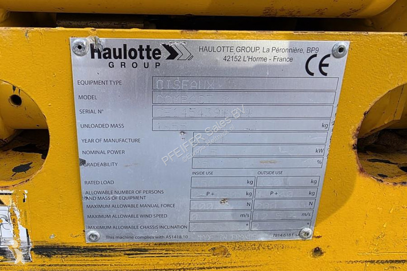 Vysokozdvižná plošina Haulotte Compact 8 As-Is,...