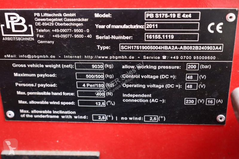 Vysokozdvižná plošina  S175-19E 4x4 Electric,...
