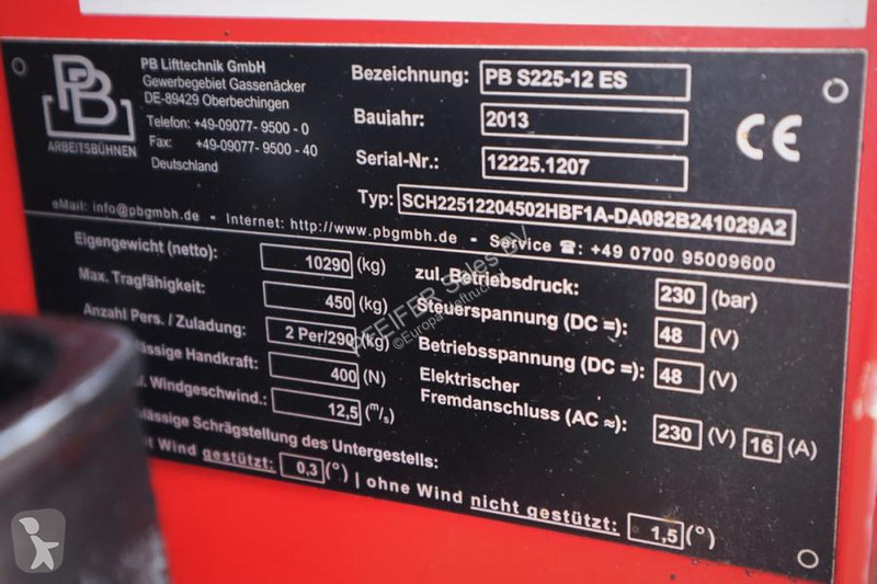 Vysokozdvižná plošina  S225-12ES Electric, 4x2...