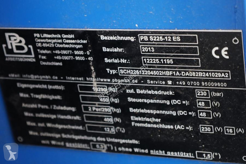 Lift PB LIFT S225-12ES Electric, 22.5m Working...