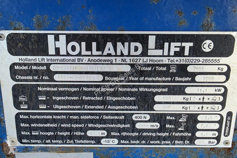 منصة تلسكوبية Hollandlift Combistar N-165EL12...