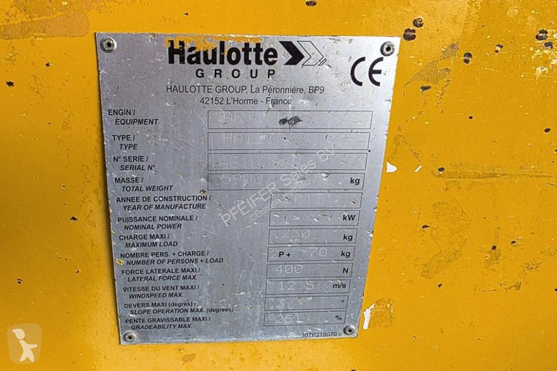 Vysokozdvižná plošina Haulotte HA12IP As-Is,...