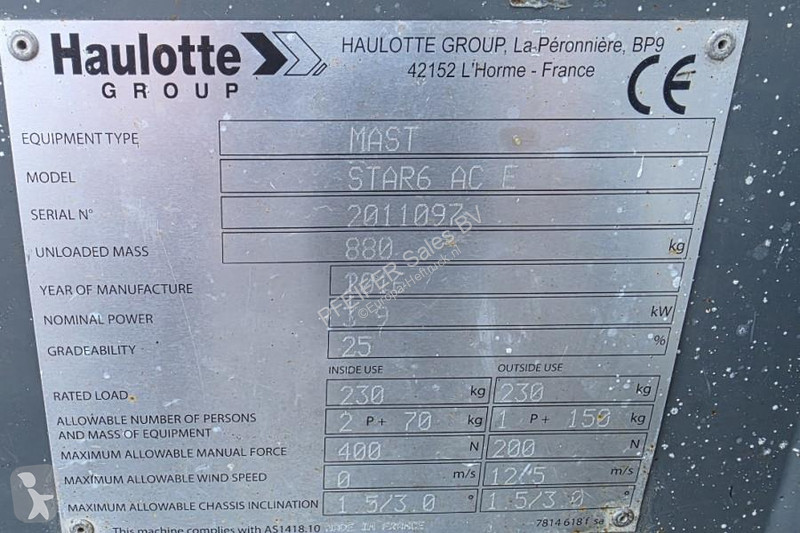 منصة تلسكوبية Haulotte Electric, Non Marking...