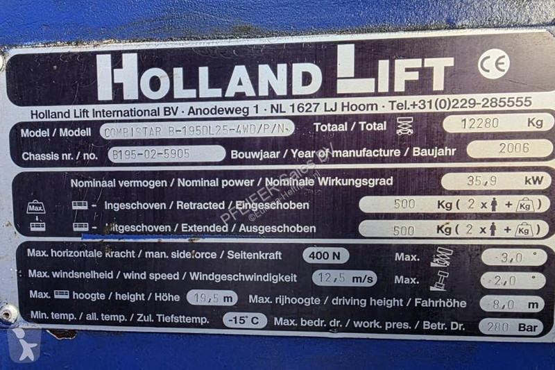 Vysokozdvižná plošina Hollandlift COMBISTAR...