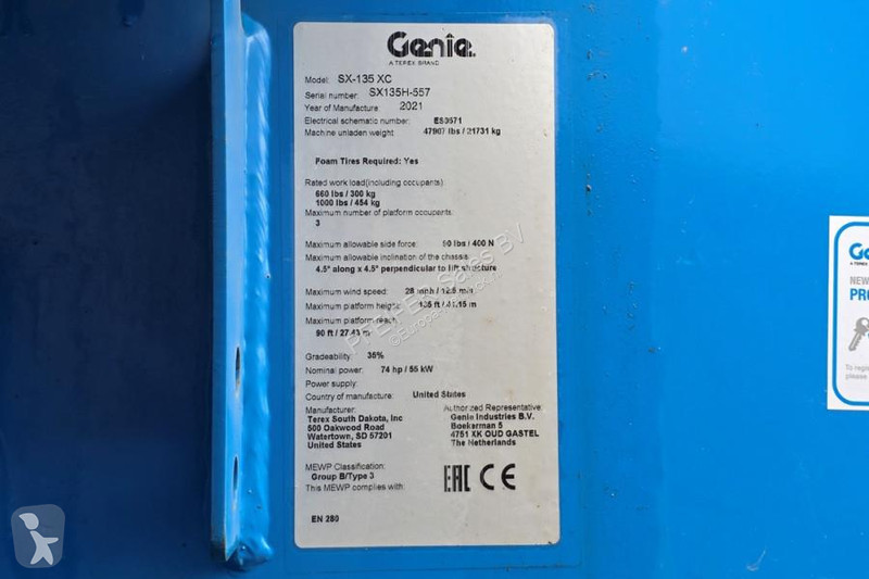 Vysokozdvižná plošina Genie SX135XC Diesel, 43m...
