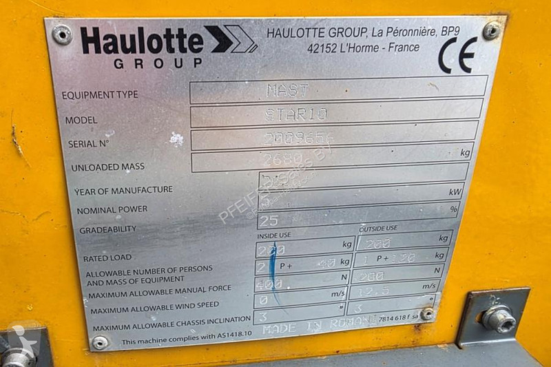 منصة تلسكوبية Haulotte STAR 10 Electric, 10m...