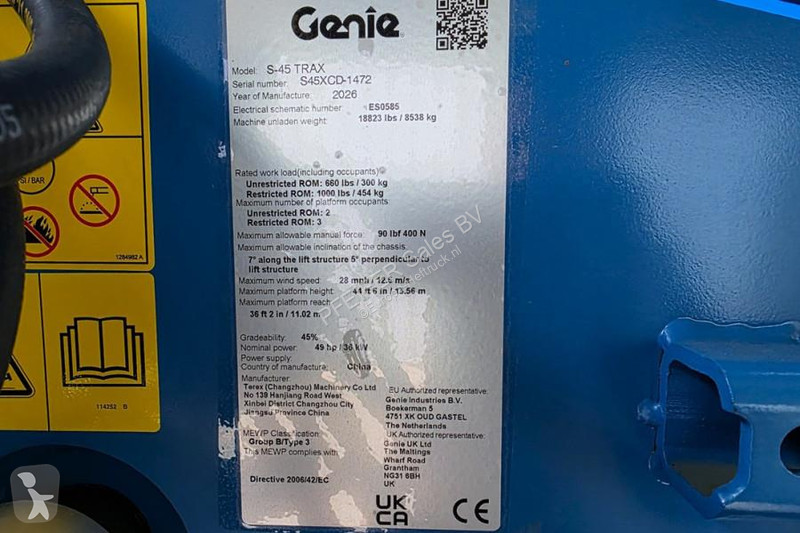 منصة تلسكوبية Genie XC Trax Valid inspection,...