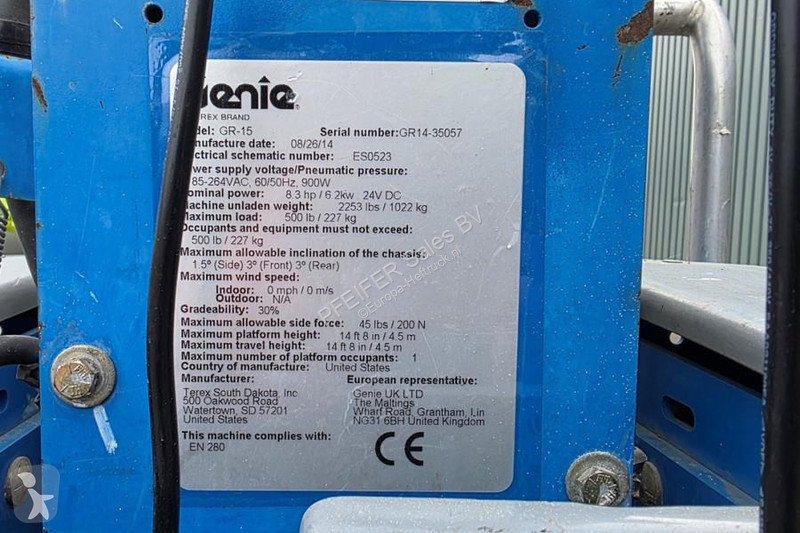منصة تلسكوبية Genie Electric, Batteries 2024,...