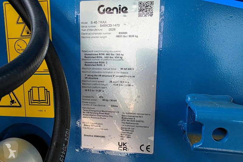 منصة تلسكوبية Genie XC Trax Valid inspection,...