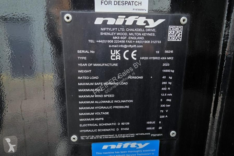 منصة تلسكوبية Niftylift HR28 HYBRID 4x4 MK2...