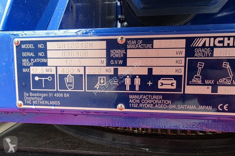 Lift Aichi SR12C1SM Valid inspection,...