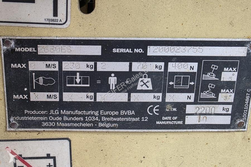 منصة تلسكوبية JLG Electric, Working Height 10m,...