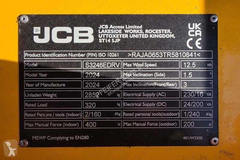 Автовышка JCB S3246E Electric, 12m Working...