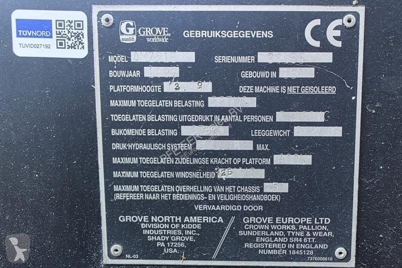 منصة تلسكوبية Grove AMZ51E Electric, 4x2 Drive,...