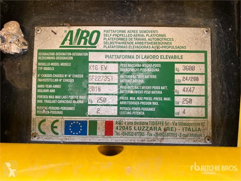 Emelőkosár Airo X16EW Electric Scissor Lift