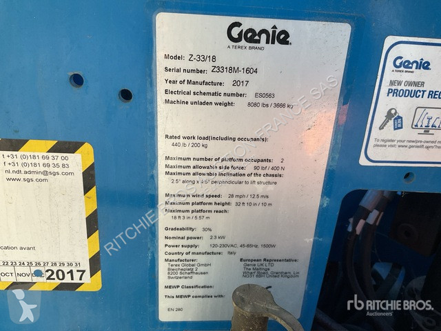 Plataforma elevadora Genie  Z-33/18