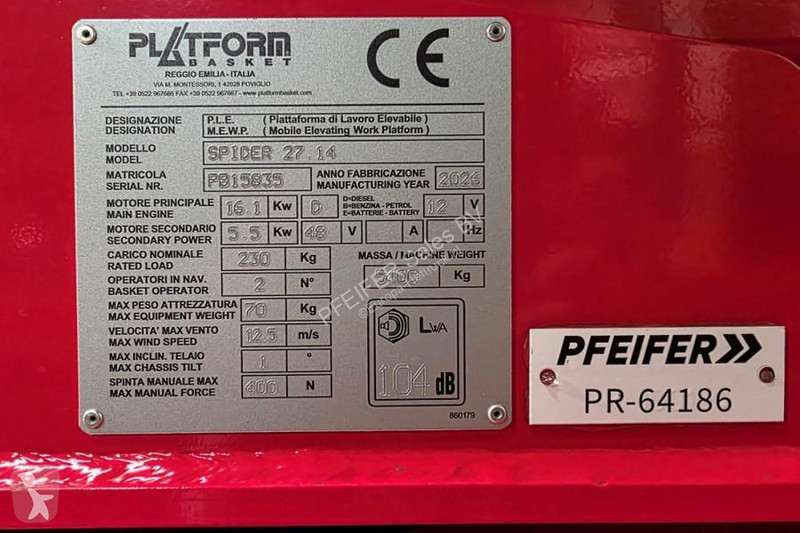 Nacelle Platform Basket Spider 27.14 CE...