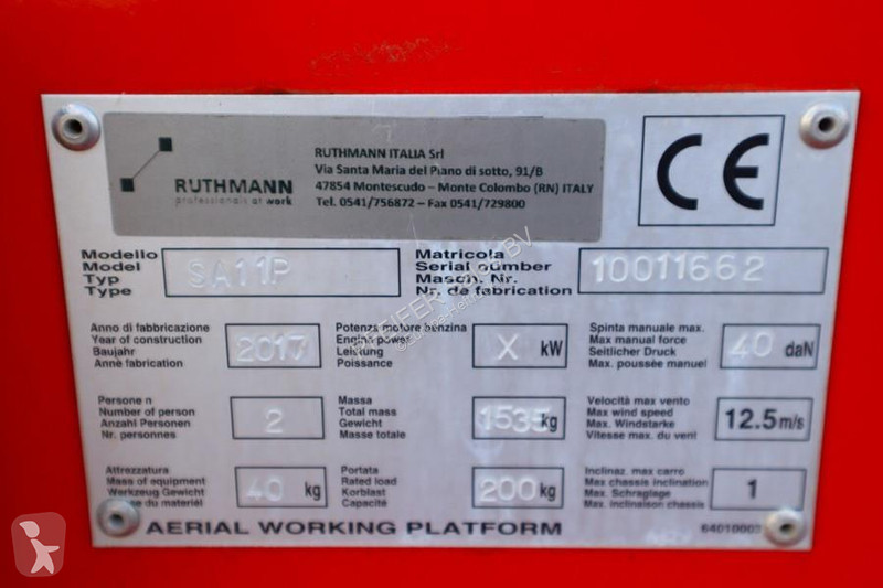 Gondol Ruthmann BLUELIFT SA11P As-Is, Electric,...