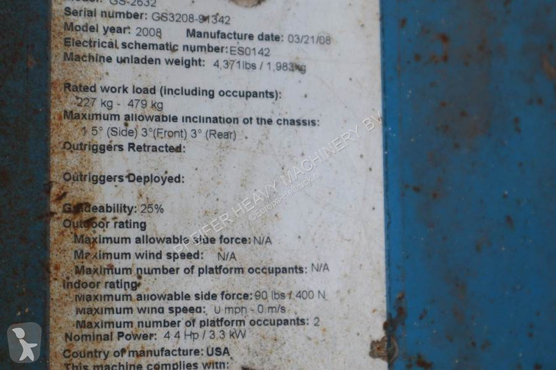Plataforma Genie Electric, Working Height 10m,...