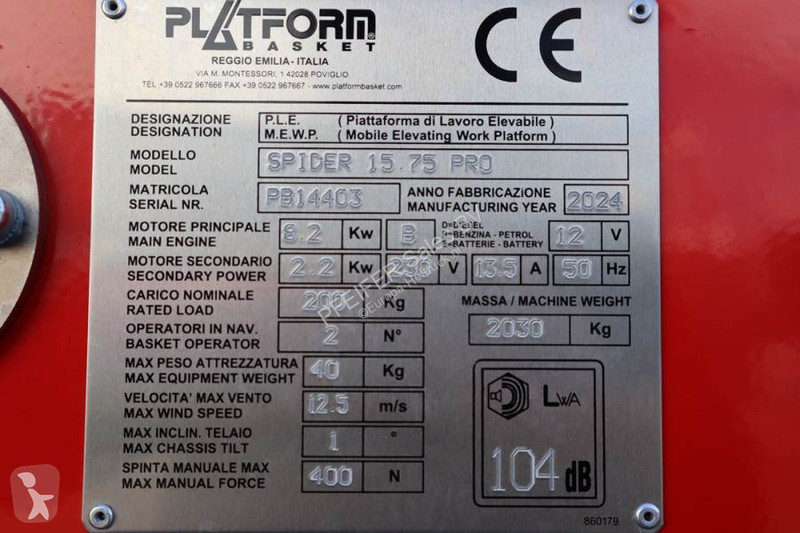 منصة تلسكوبية Platform Basket Spider 15.75 PRO...