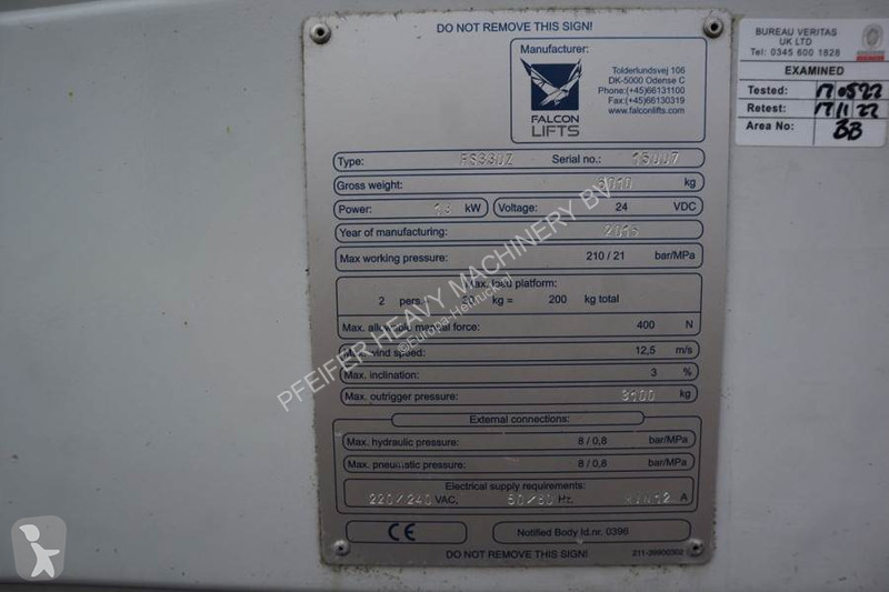 Piattaforma aerea Falcon FS330Z Bi-Energy,...