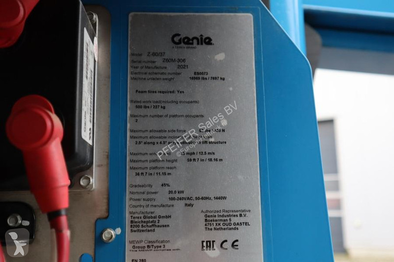 Vysokozdvižná plošina Genie Z60/37FE Valid...