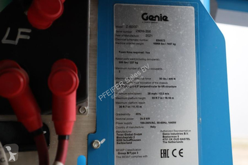 Vysokozdvižná plošina Genie Z60/37FE Hybrid 4x4...