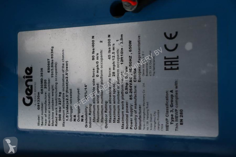 Hoogwerker Genie GS1330M Valid inspection,...