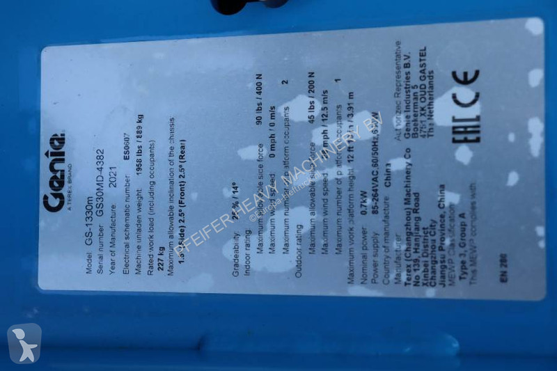 Plataforma Genie GS1330M Valid inspection,...