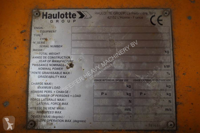 Hoogwerker Haulotte Compact 10 Electric, 10m...