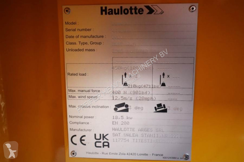 Nacelle Haulotte 12DX Valid Inspection,...