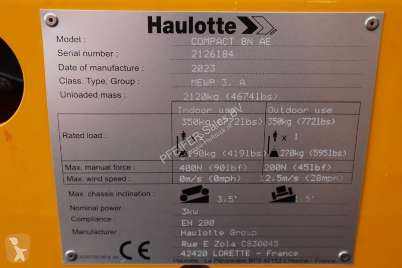 Nacelle Haulotte Compact 8N Valid inspection,...