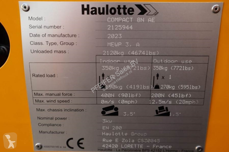 Hoogwerker Haulotte Compact 8N Valid...