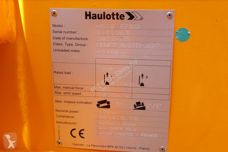 Plataforma elevadora Haulotte HS18EPRO Valid...