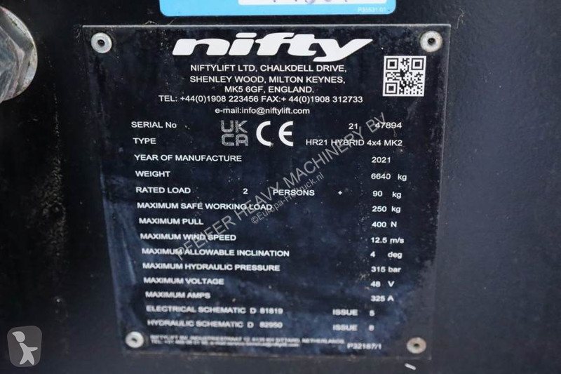 Nacelle Niftylift HR21 HYBRIDE 4x4 MK2 Hybride,...