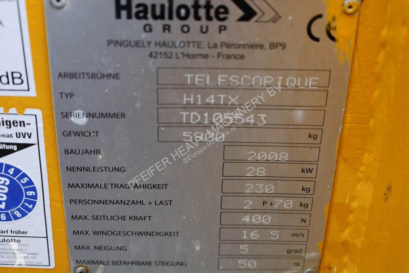 Nacelle Haulotte H14TX Diesel, 4x4 Drive, 14m...