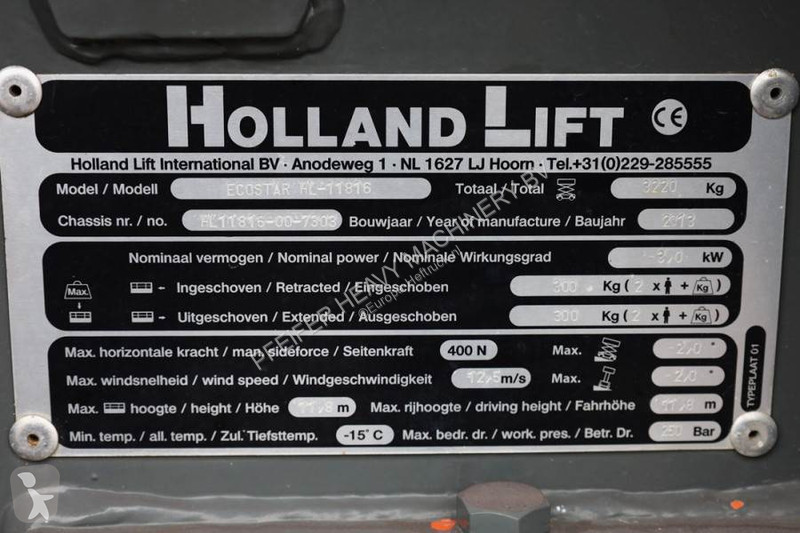 Lift Hollandlift Ecostar HL-11816 Electric, 14m...