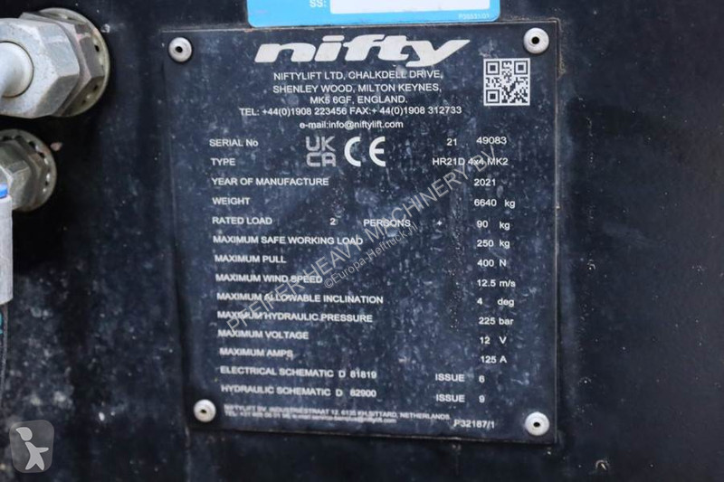 منصة تلسكوبية Niftylift HR21D 4x4 MK2 Diesel,...